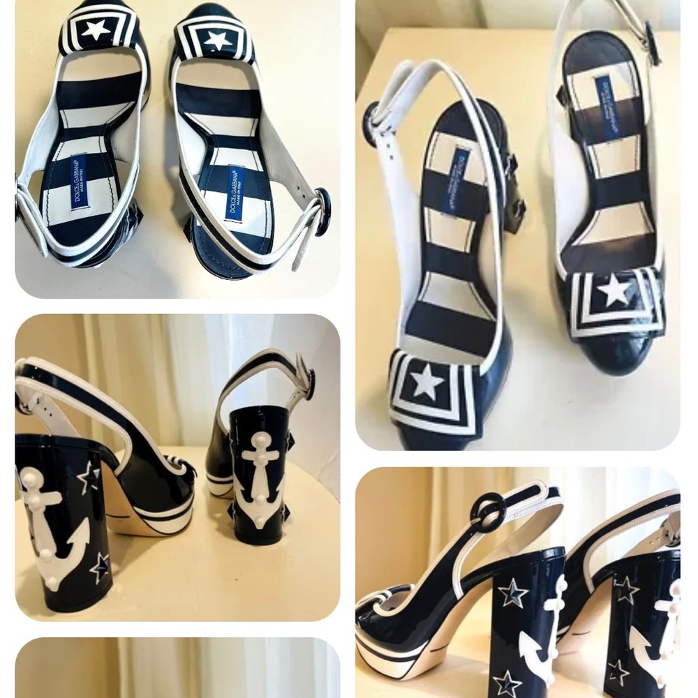 DOLCE & GABBANA PRINTED SLINGBACK PUMPS SIZE 38 - Picture 15 of 15